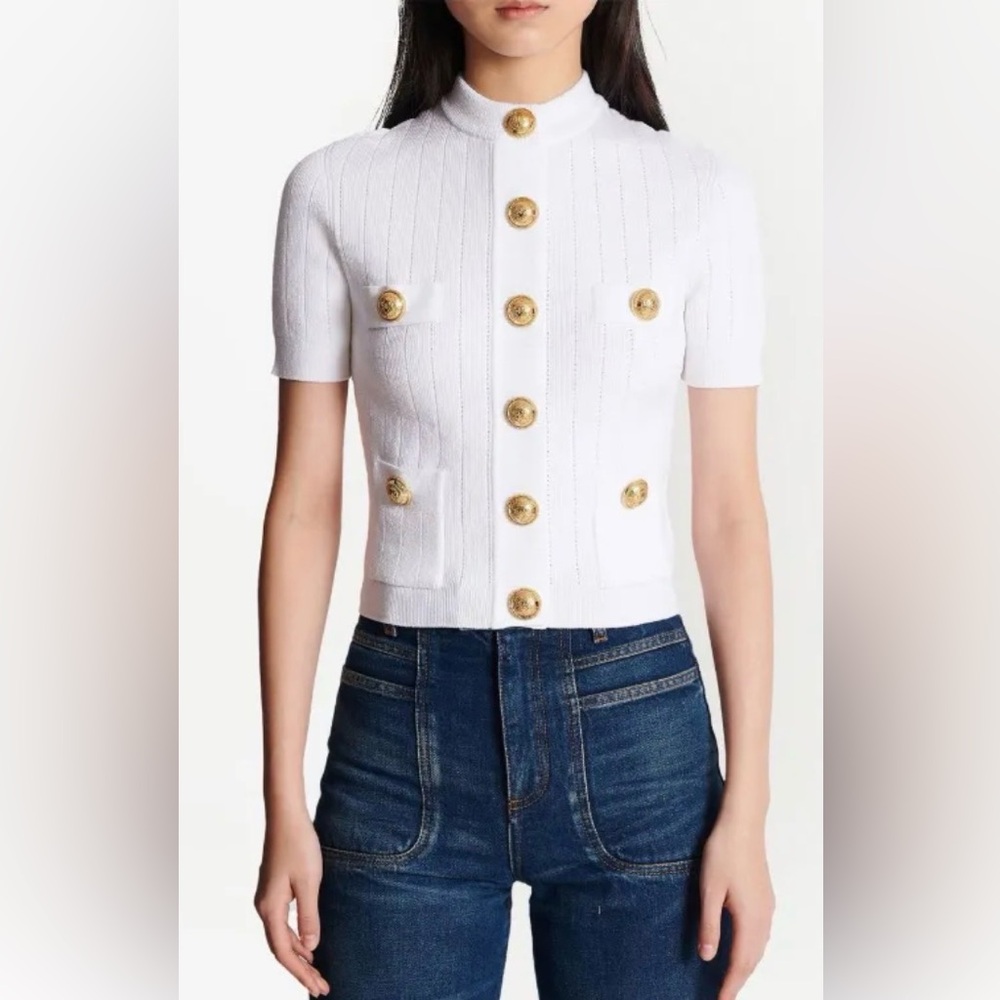 Balmain 4-Pocket Knitted Cardigan sz 36 NWT
